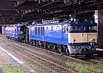 夜の大宮駅に留置されるEF641053＋C1266＋オヤ12-1　2024/10/22　大宮