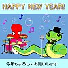 へび年動く年賀状フリー素材gif