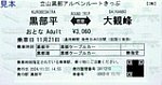 立山ロープウェイ黒部平駅発行乗車券2024