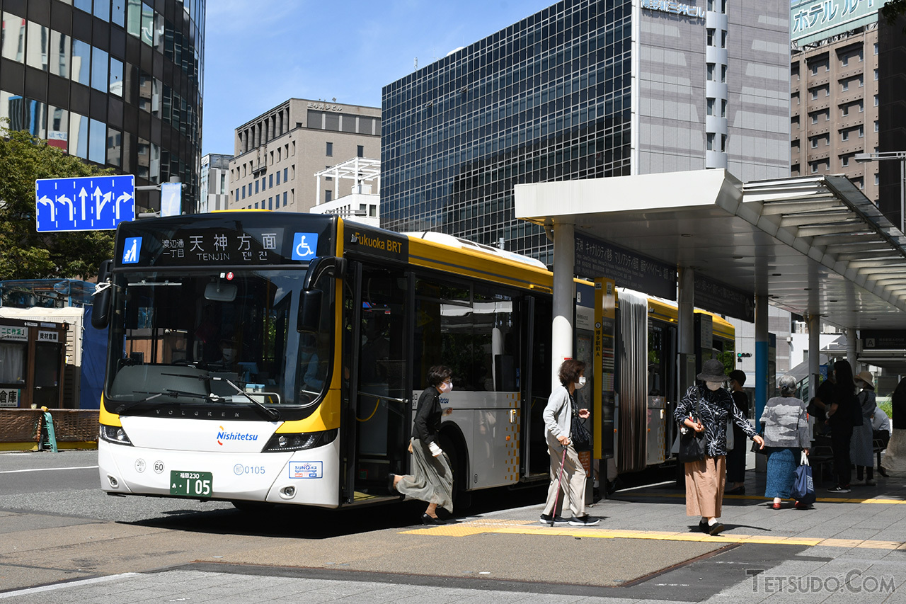 2018年に運行が始まった西日本鉄道の「Fukuoka BRT」