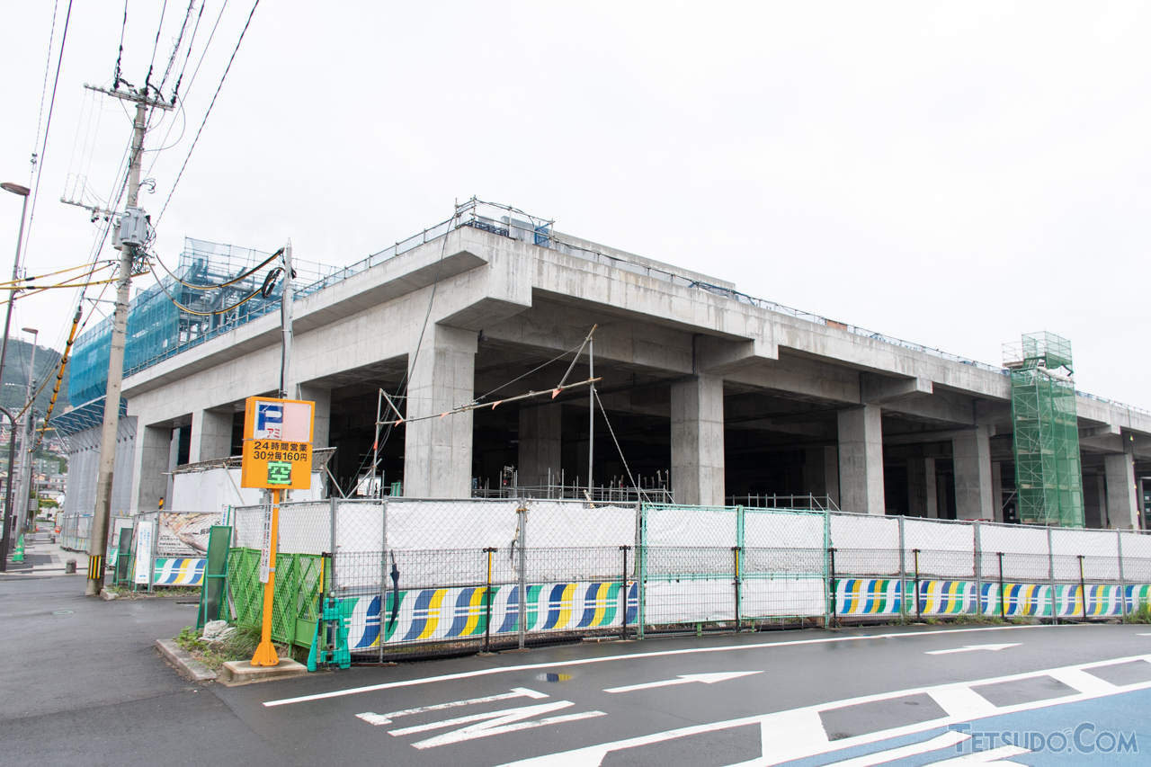 工事中の新幹線長崎駅（2019年9月撮影）