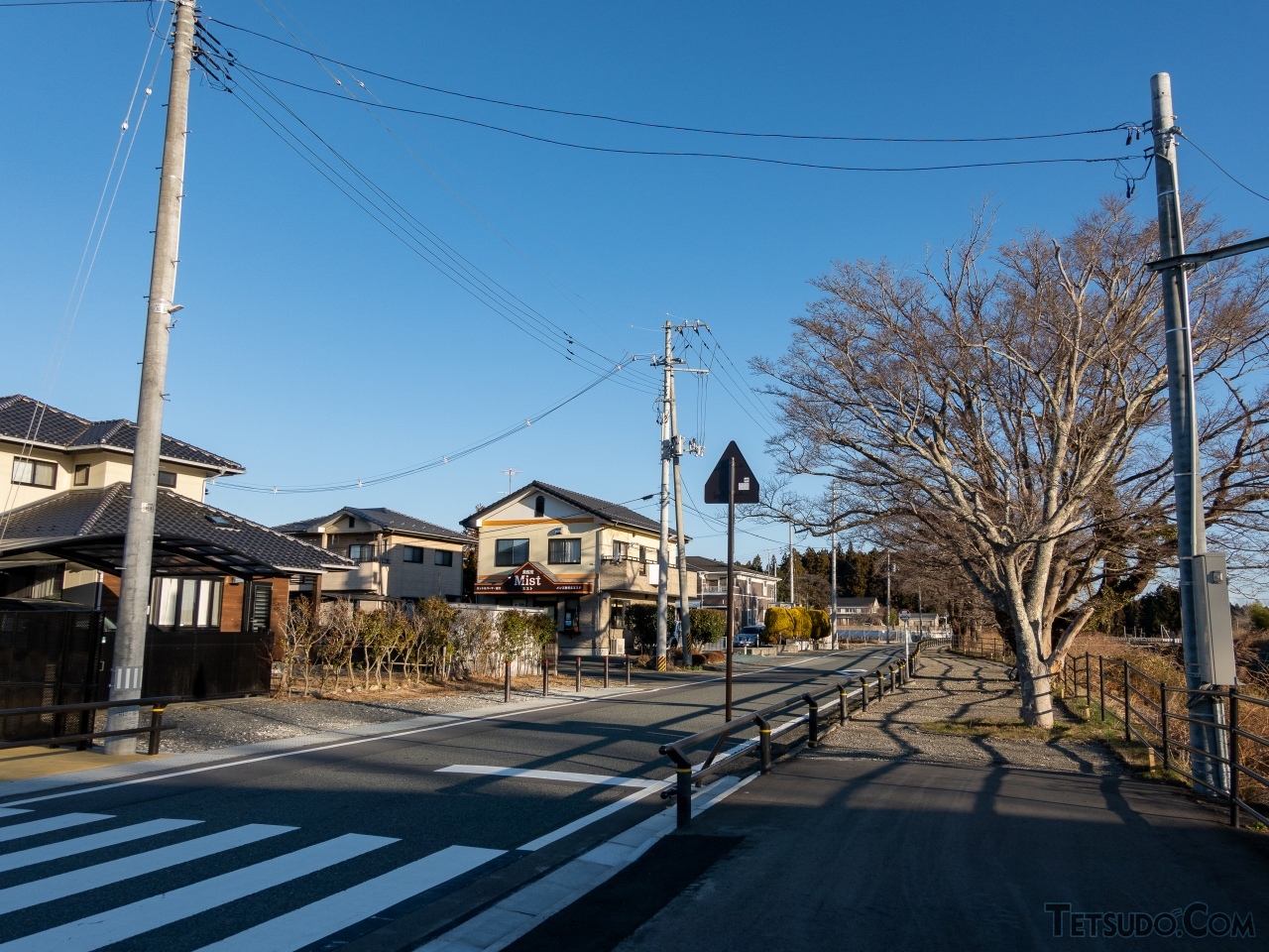 夜ノ森駅西側は避難指示が解除され、人々の生活が戻っている