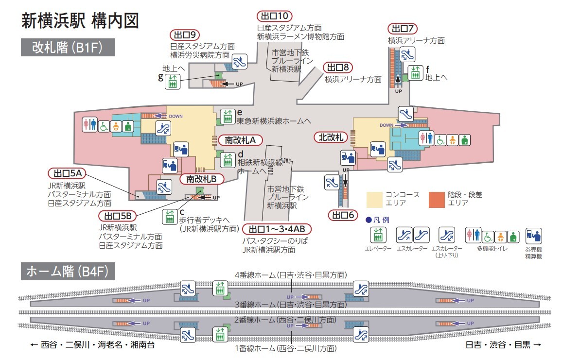 相鉄・東急直通線新横浜駅の構内図（画像：東急電鉄）