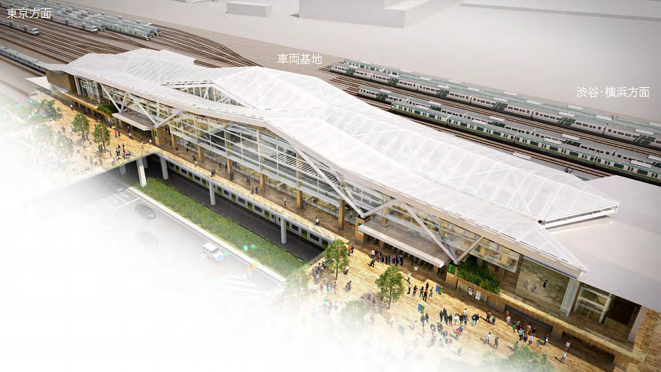 品川新駅 鳥瞰イメージ(JR東日本プレスリリースより)